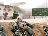 Atheist and Jewish soldiers attack Christmas defenders in Christmas, AZ.