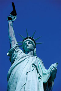 An artist's interpretation of the new Statue of Liberty.