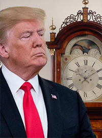 All clocks that chime on the hour have been removed from the White House as Donald Trump confuses the noise with a doorbell. 
