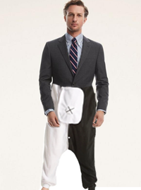 Brooks Brothers new line of work from home clothing will offer customers comfort and easy access to genitals. 
