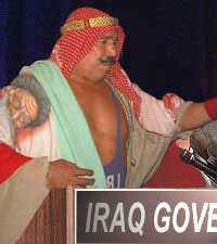 The Iron Sheik accepts his election as Iraq's new Prime Minister.