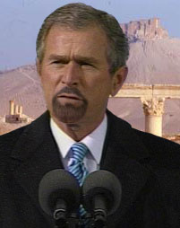 Syrian Leader, Alternate Universe George W. Bush, gives his acceptance speech.